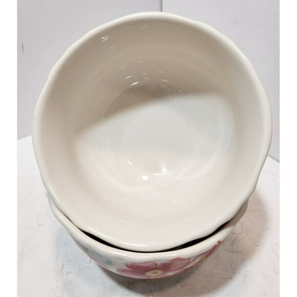 Pioneer Woman Vintage Floral Footed Soup Pasta Ramen Cereal Bowls Set of 2 - Picture 2 of 11